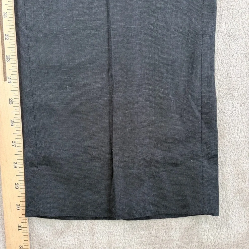 Banana Republic Palma Straight-Leg Linen Pleated‎ Pants in Black Women 26 NWOT